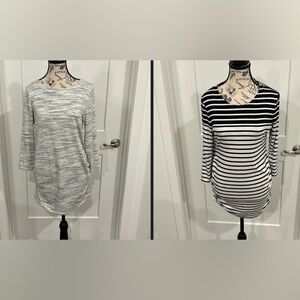 Lot of 2 Maternity, Three-quarter Sleeves Shirts Size M